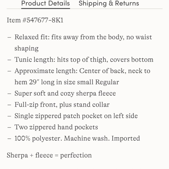 NWOT Lands' End White Teddy Jacket Plush Sherpa High Collar - Picture 3 of 3